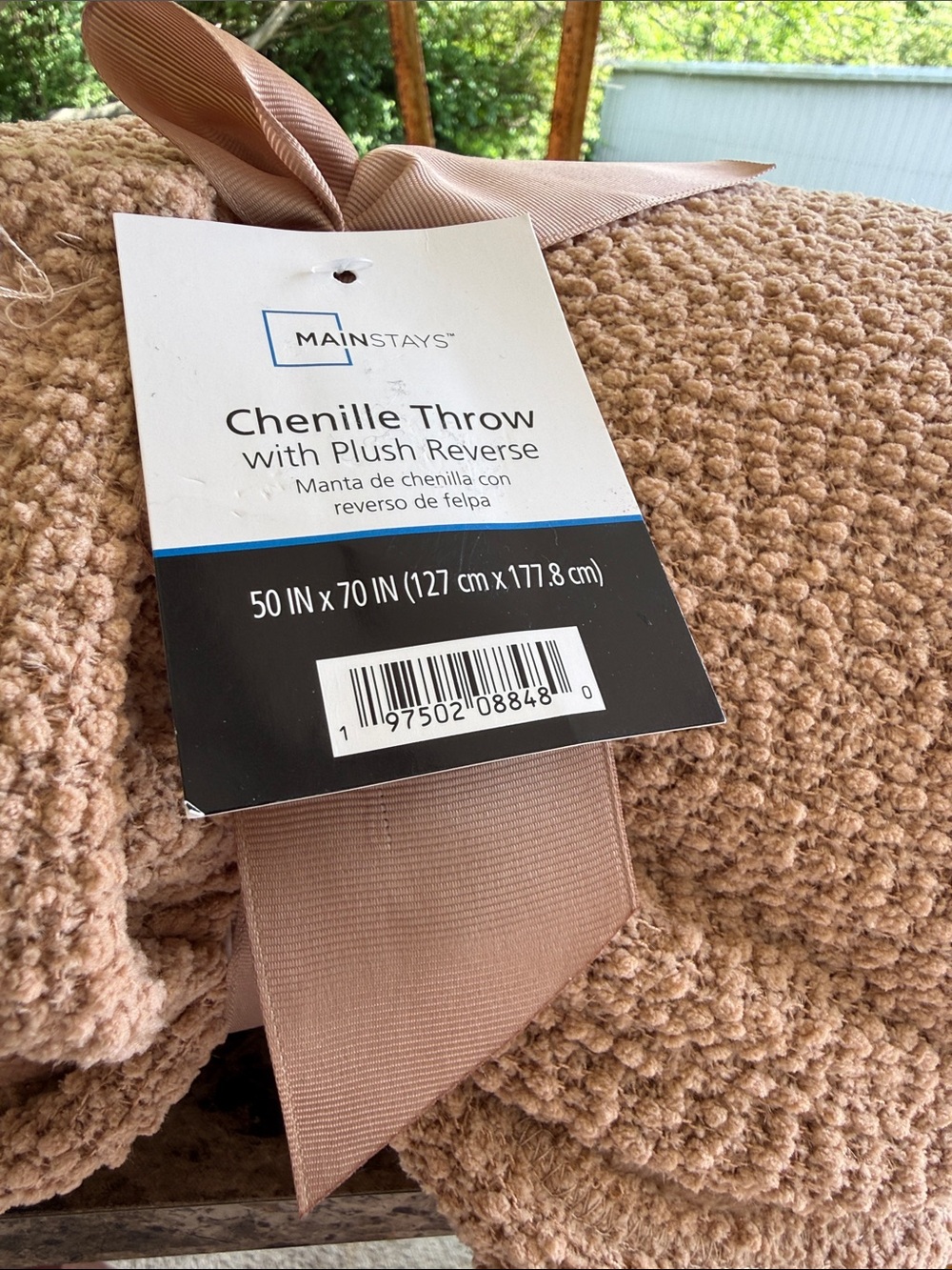 Mainstays Chenille Throw - Light Brown